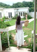 Lacey Flare Long Skirt in White