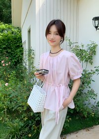 Onni Puffy Blouse in Pink