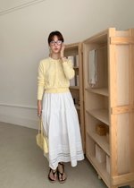 Lacey Flare Long Skirt in White
