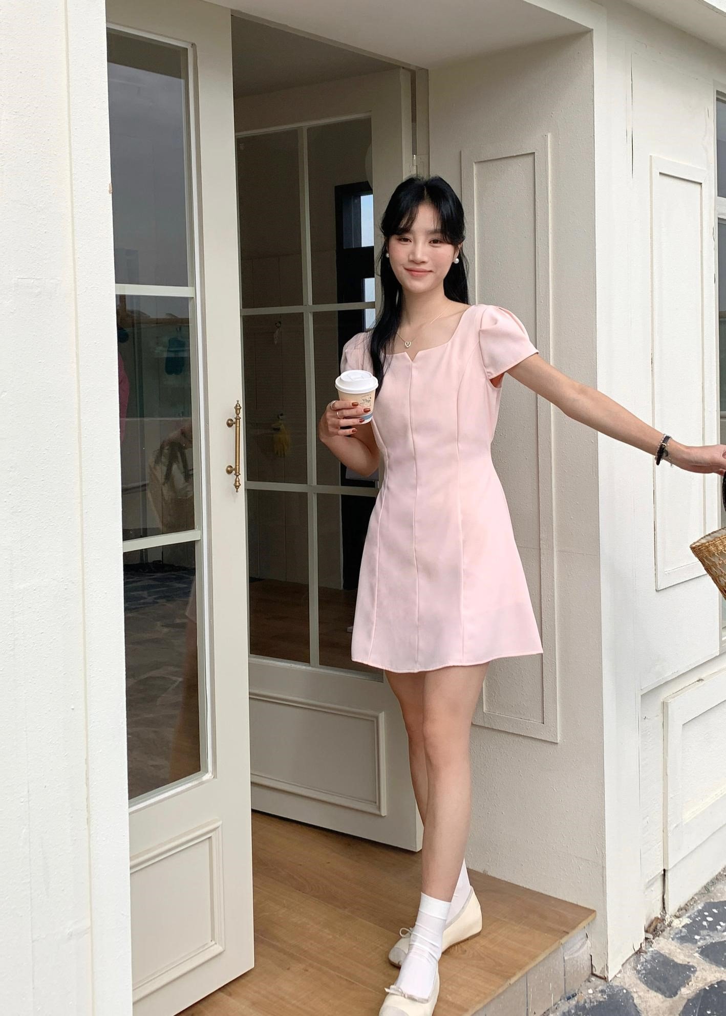 (DEFECT) L&rsquo; Amour French Garden Mini Dress in Pink