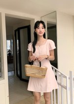 (DEFECT) L&rsquo; Amour French Garden Mini Dress in Pink