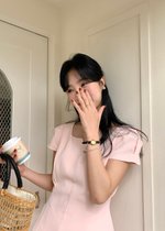 (DEFECT) L&rsquo; Amour French Garden Mini Dress in Pink