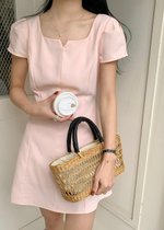 (DEFECT) L&rsquo; Amour French Garden Mini Dress in Pink