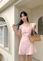 (DEFECT) L&rsquo; Amour French Garden Mini Dress in Pink