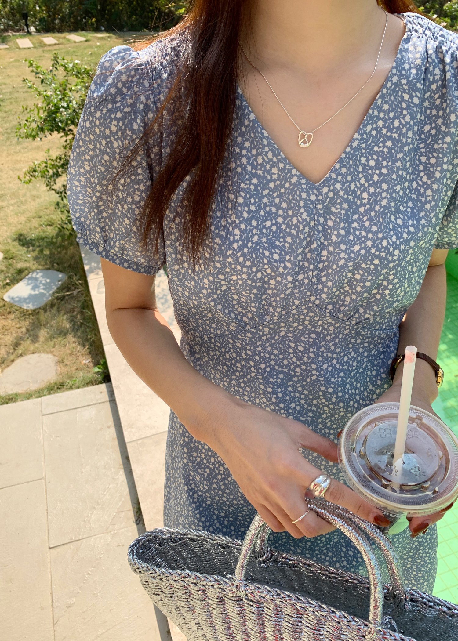 (DEFECT) Le' Reve Floral Mini Dress in Blue