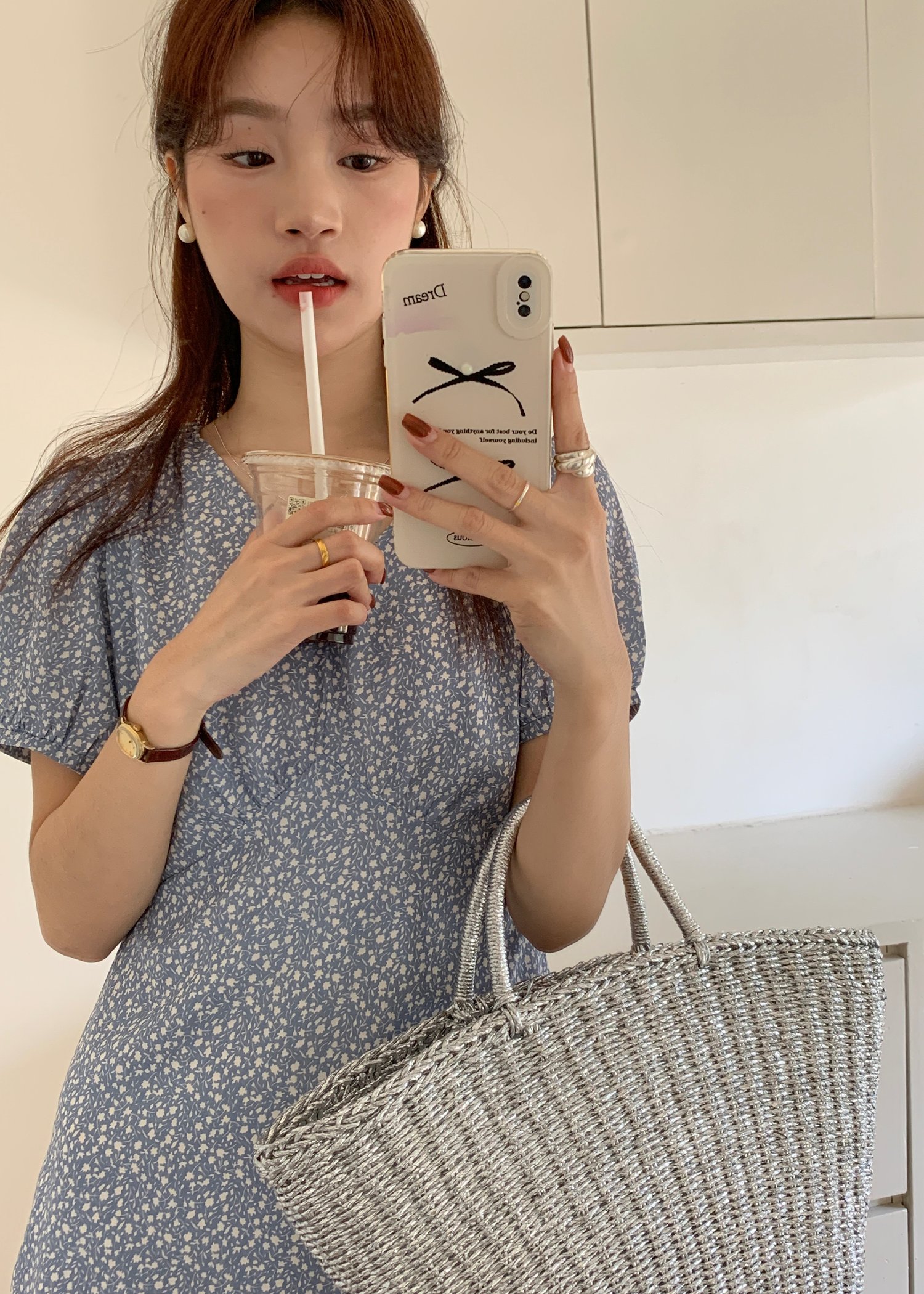 (DEFECT) Le' Reve Floral Mini Dress in Blue