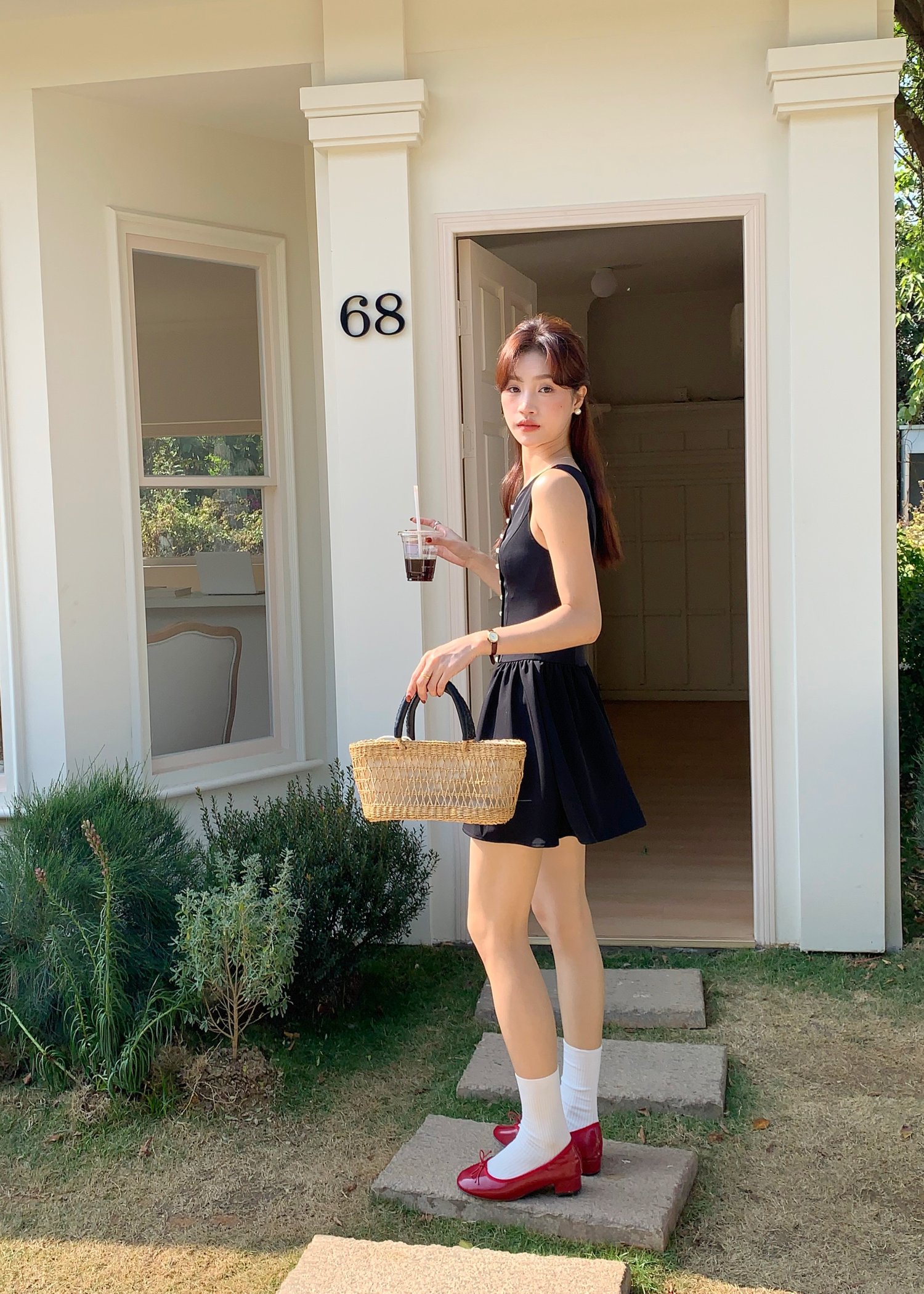 Diana Fleur Mini Dress in Black