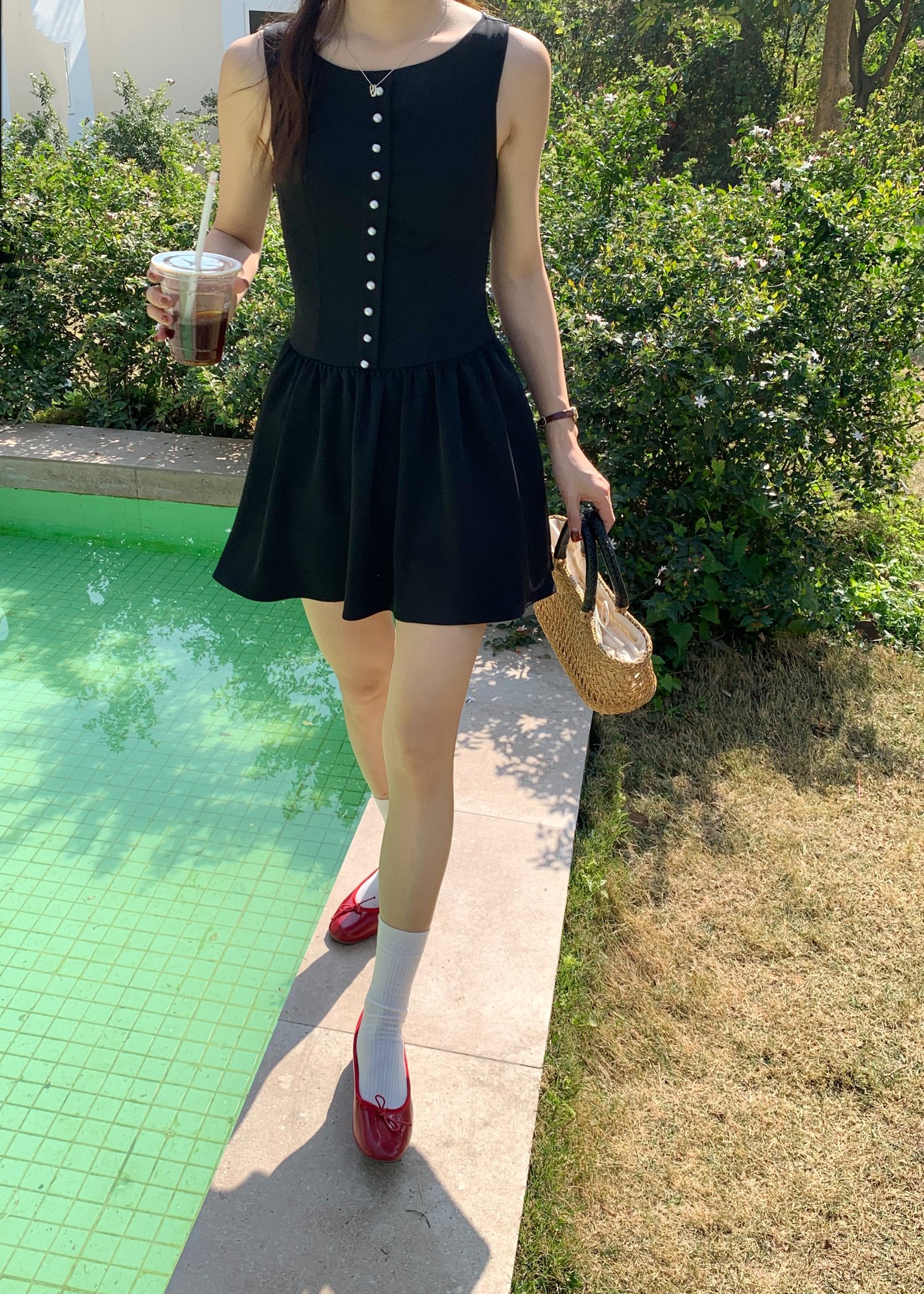 Diana Fleur Mini Dress in Black