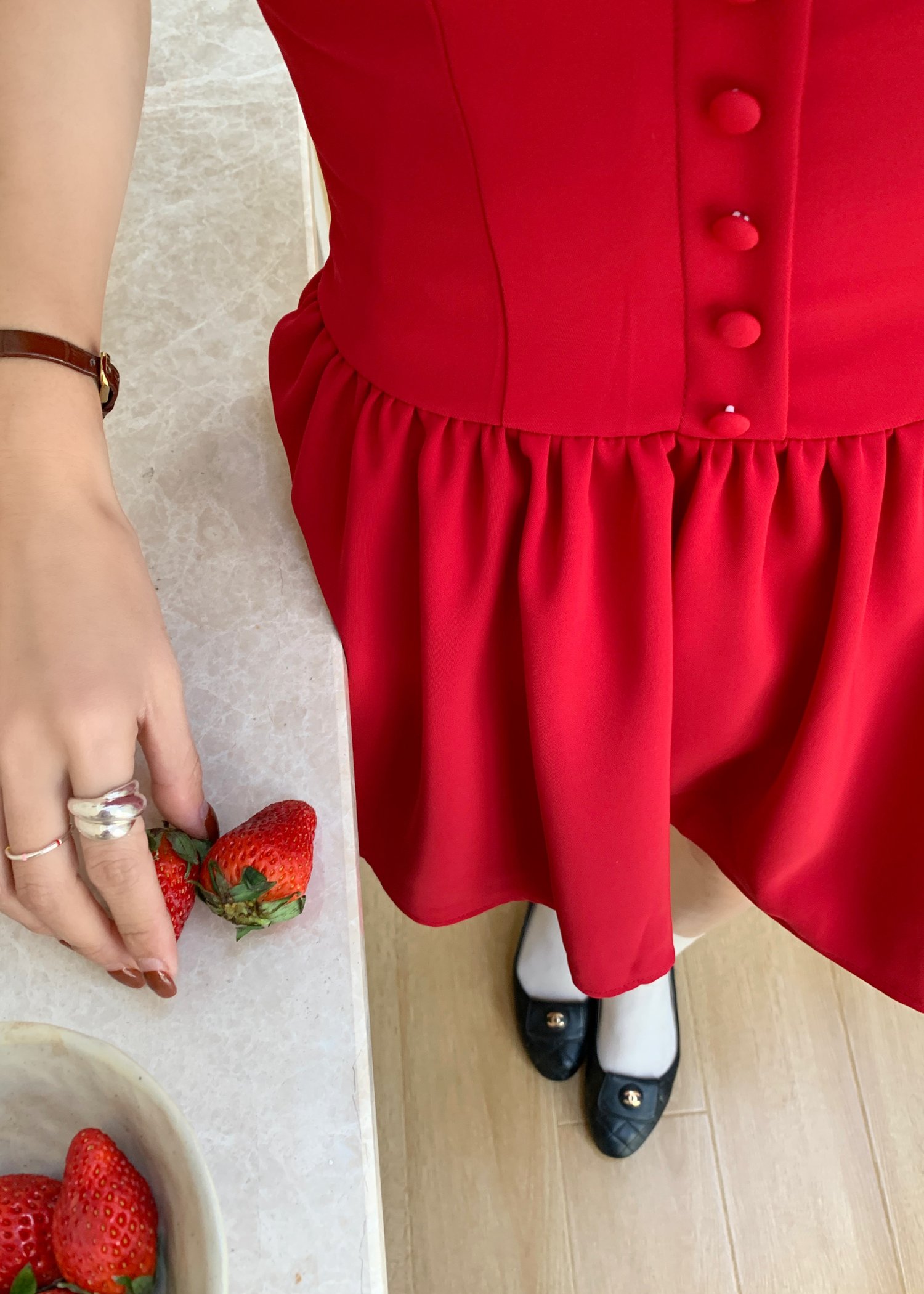 Diana Fleur Mini Dress in Red