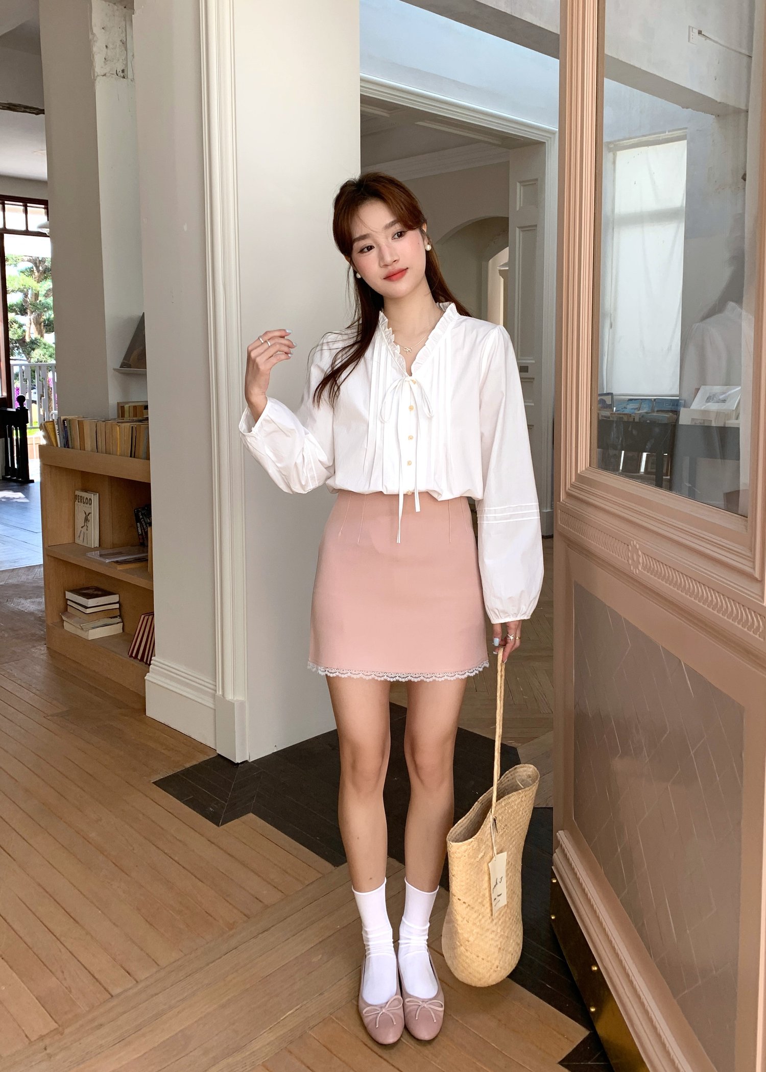 Iris Lacey Mini Skort in Blush