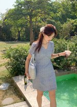 (DEFECT) Le' Reve Floral Mini Dress in Blue