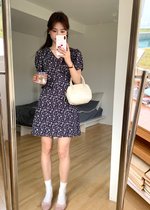 (DEFECT) Le' Reve Floral Mini Dress in Black