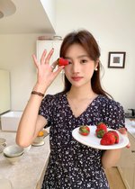 (DEFECT) Le' Reve Floral Mini Dress in Black