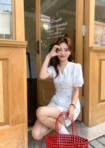 Clara Embroidery Floral Dress in White
