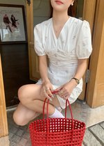 Clara Embroidery Floral Dress in White