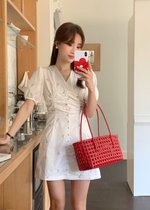 Clara Embroidery Floral Dress in White