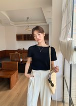 Classic Wide Leg Trousers in Apricot