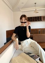 Classic Wide Leg Trousers in Apricot