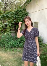 (DEFECT) Le' Reve Floral Mini Dress in Black