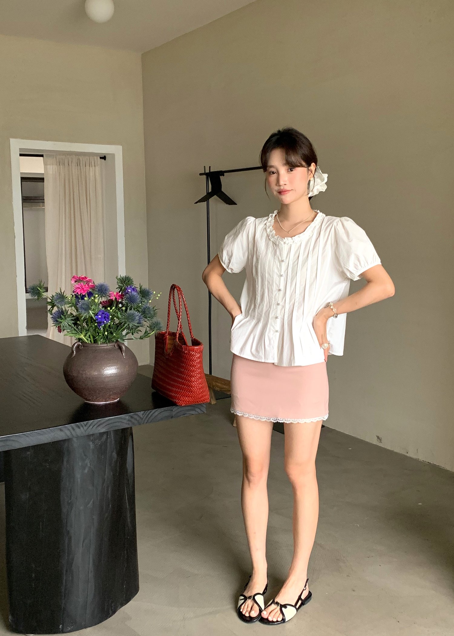 Iris Lacey Mini Skort in Blush