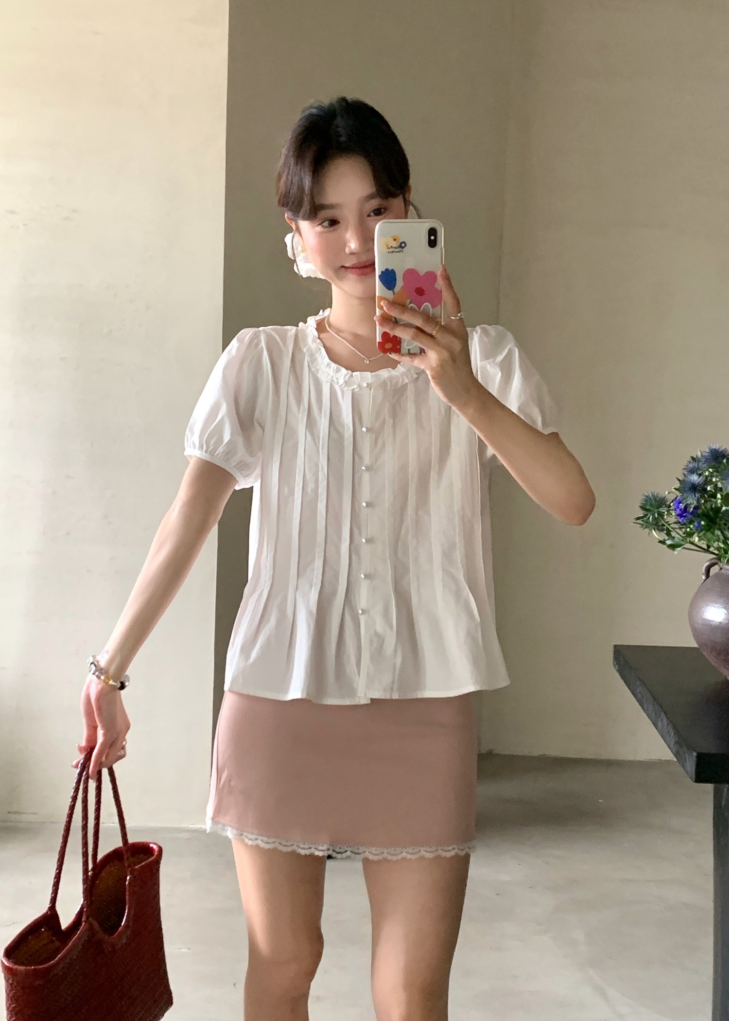 Iris Lacey Mini Skort in Blush