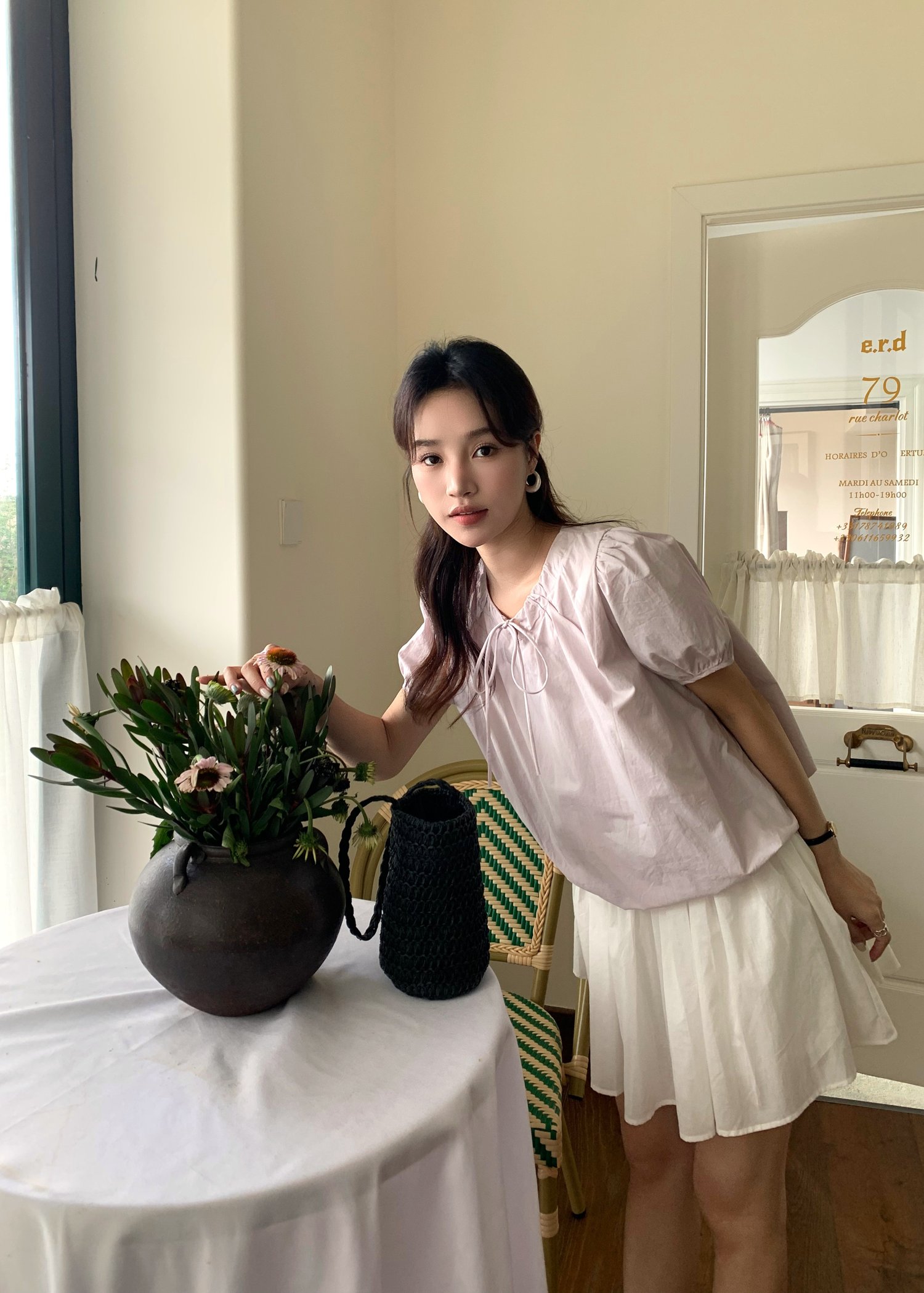 (DEFECT) Joan Ribbon Puffy Top in Yam