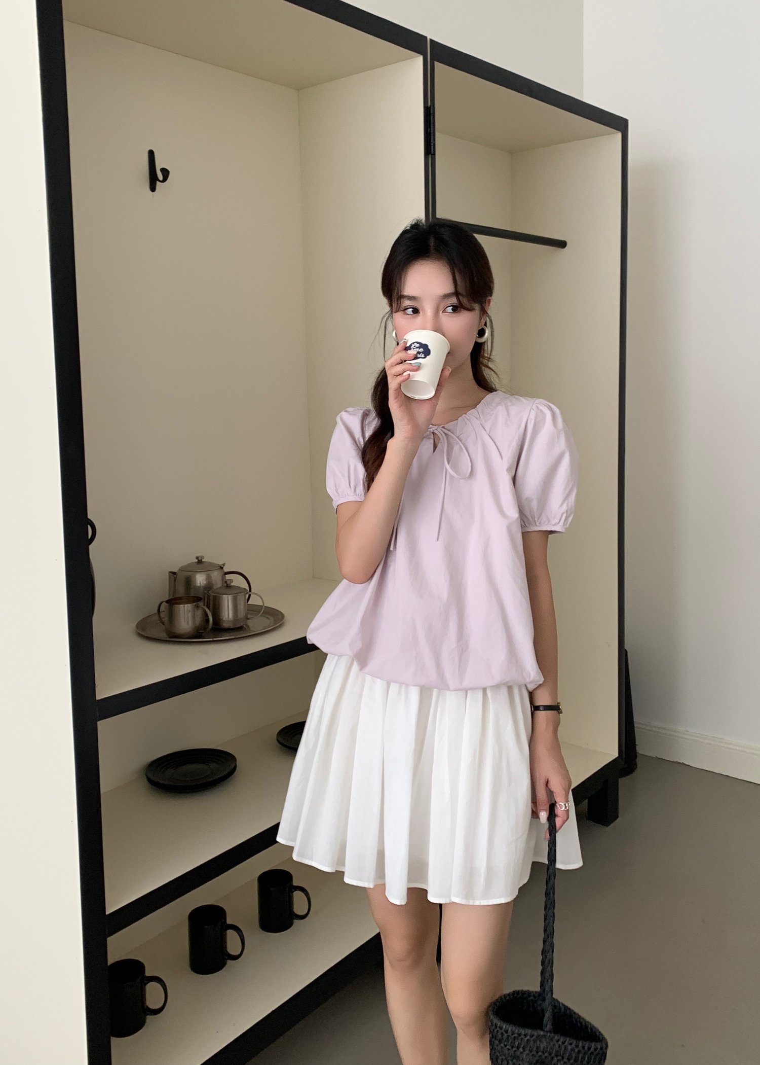 (DEFECT) Joan Ribbon Puffy Top in Yam