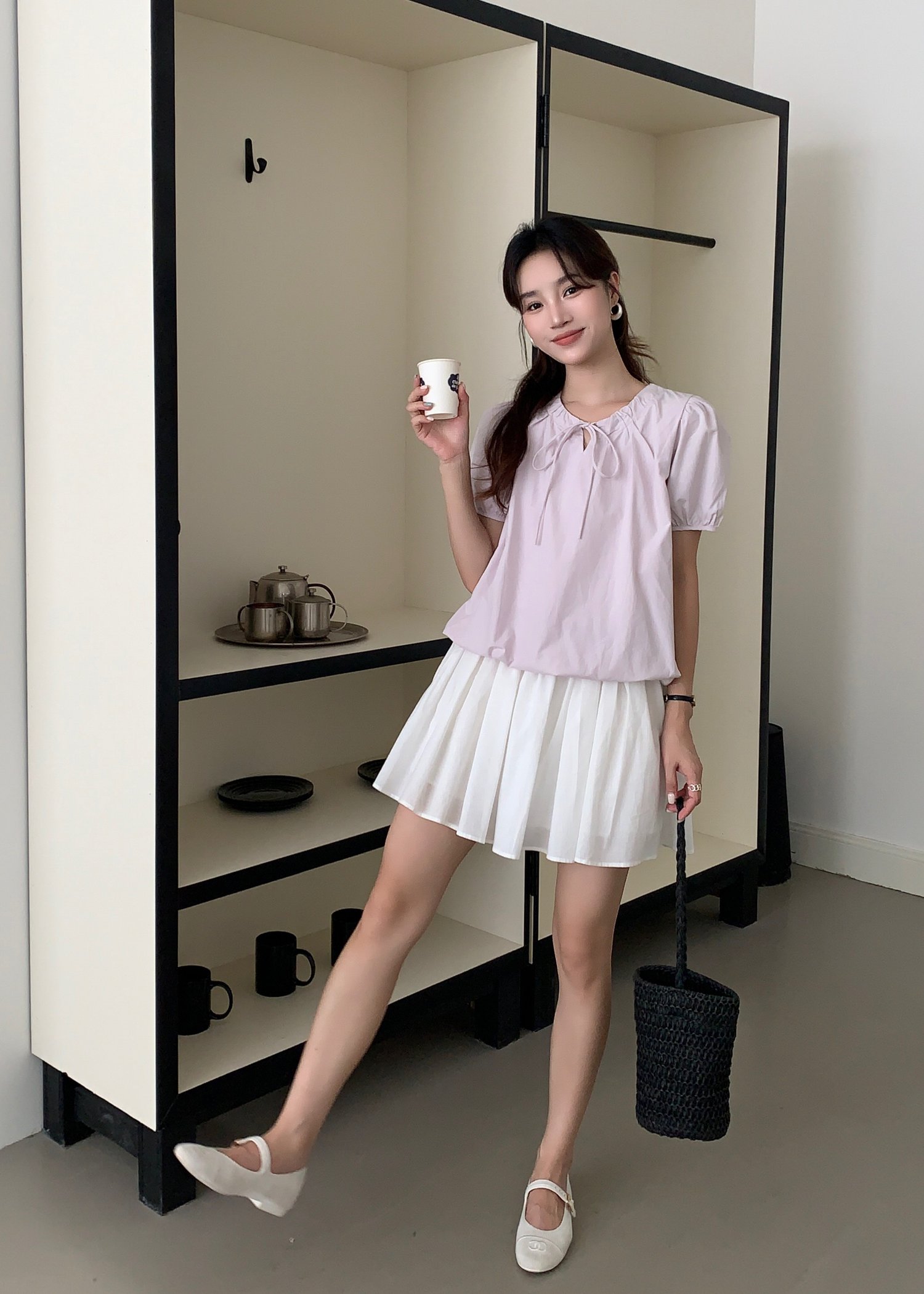 (DEFECT) Joan Ribbon Puffy Top in Yam