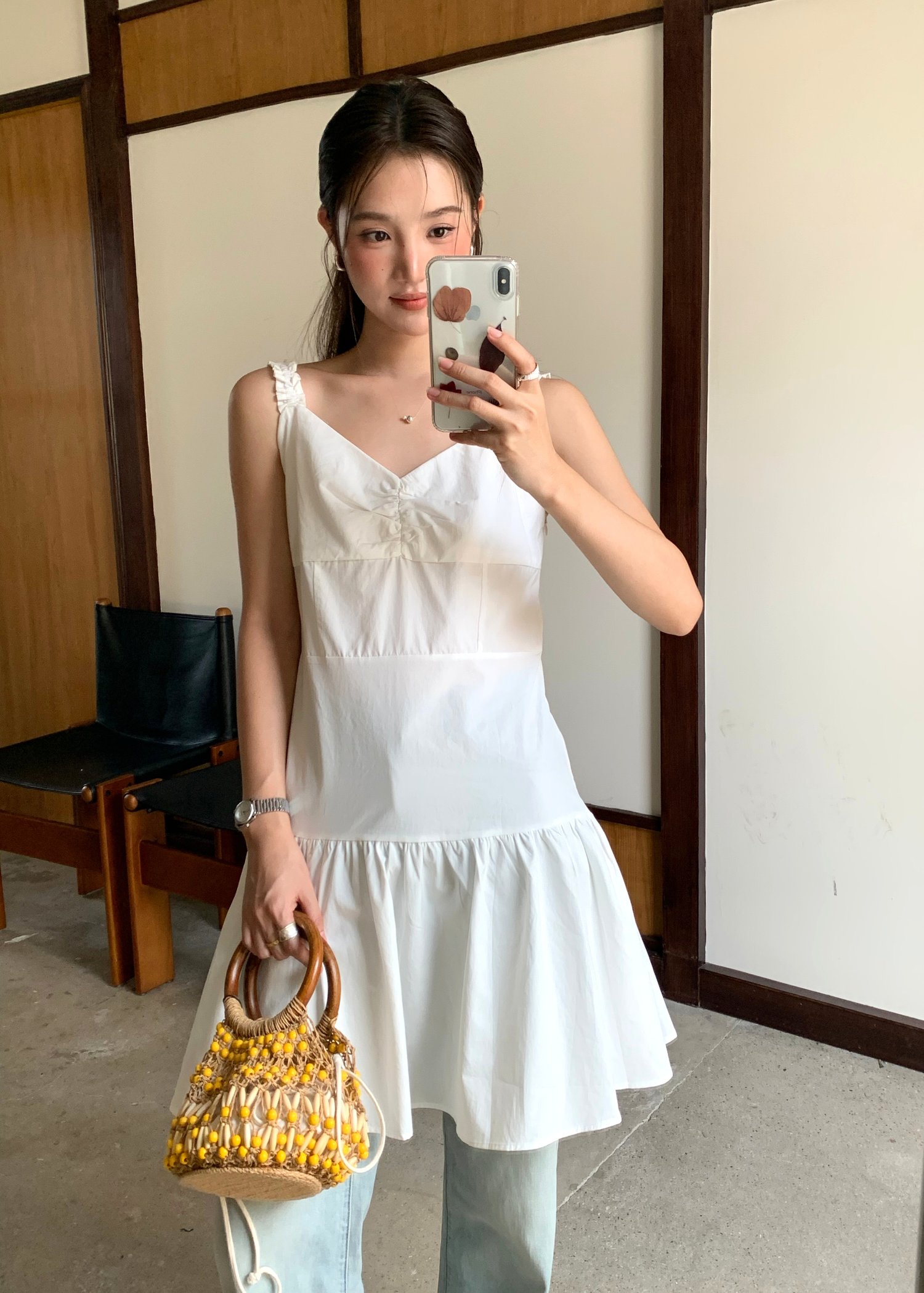 Belle Mini Dress in White