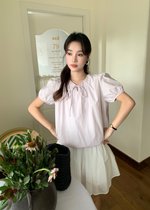 (DEFECT) Joan Ribbon Puffy Top in Yam