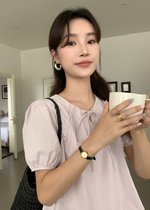 (DEFECT) Joan Ribbon Puffy Top in Yam