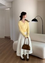 Lacey Flare Long Skirt in White