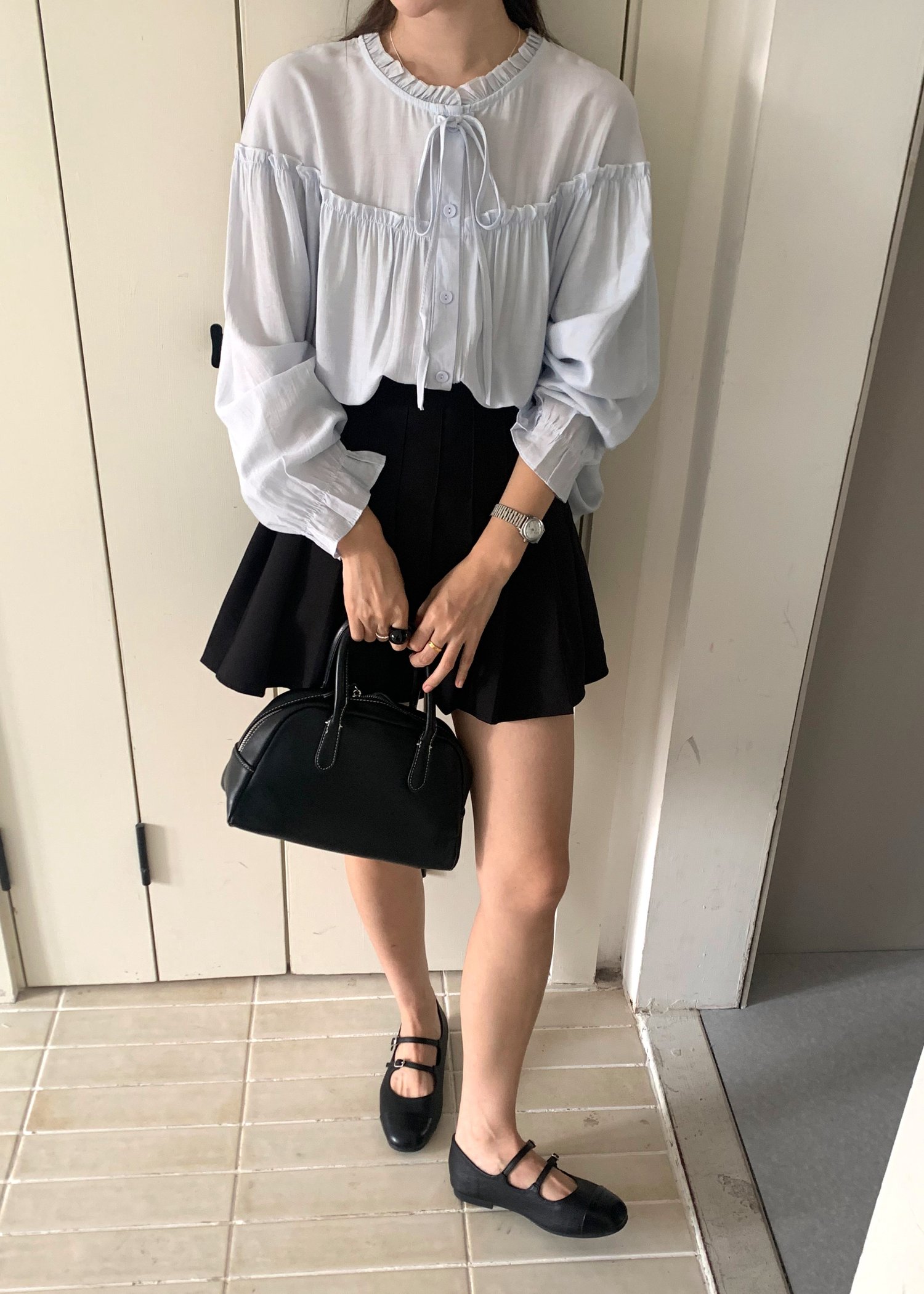 (DEFECT) Eileen Long Sleeve Blouse in Blue