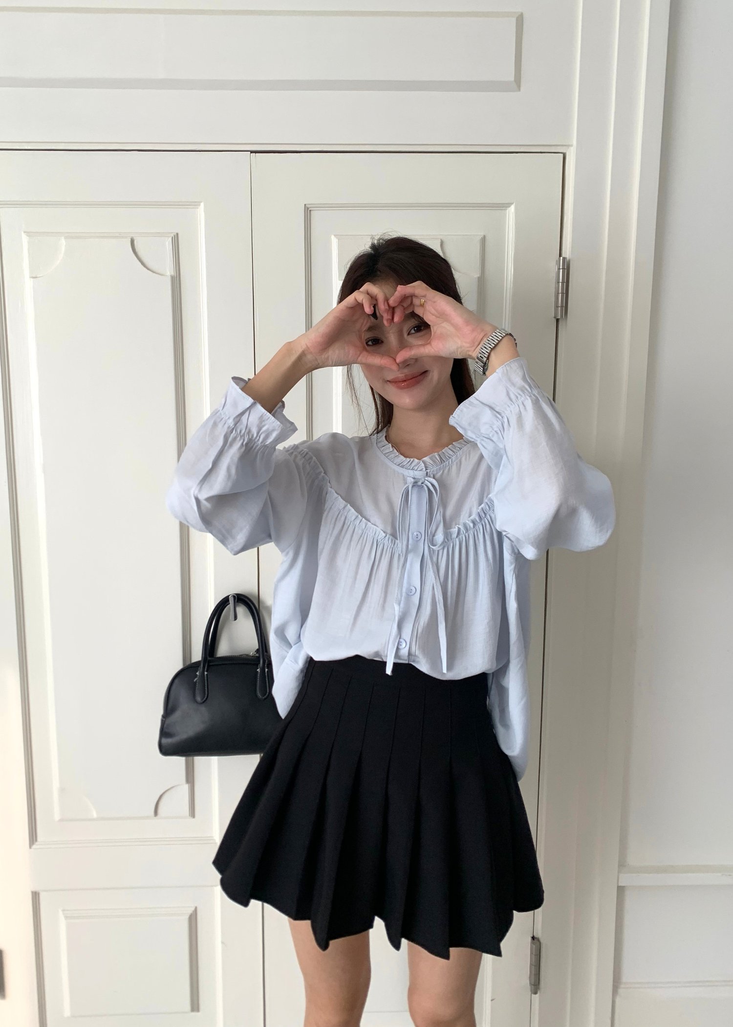 (DEFECT) Eileen Long Sleeve Blouse in Blue