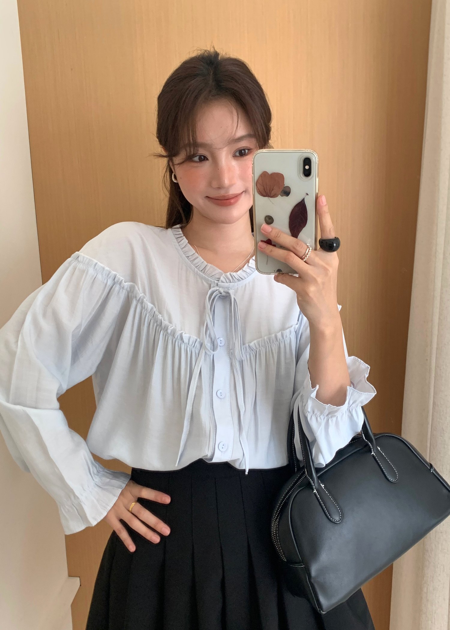 (DEFECT) Eileen Long Sleeve Blouse in Blue