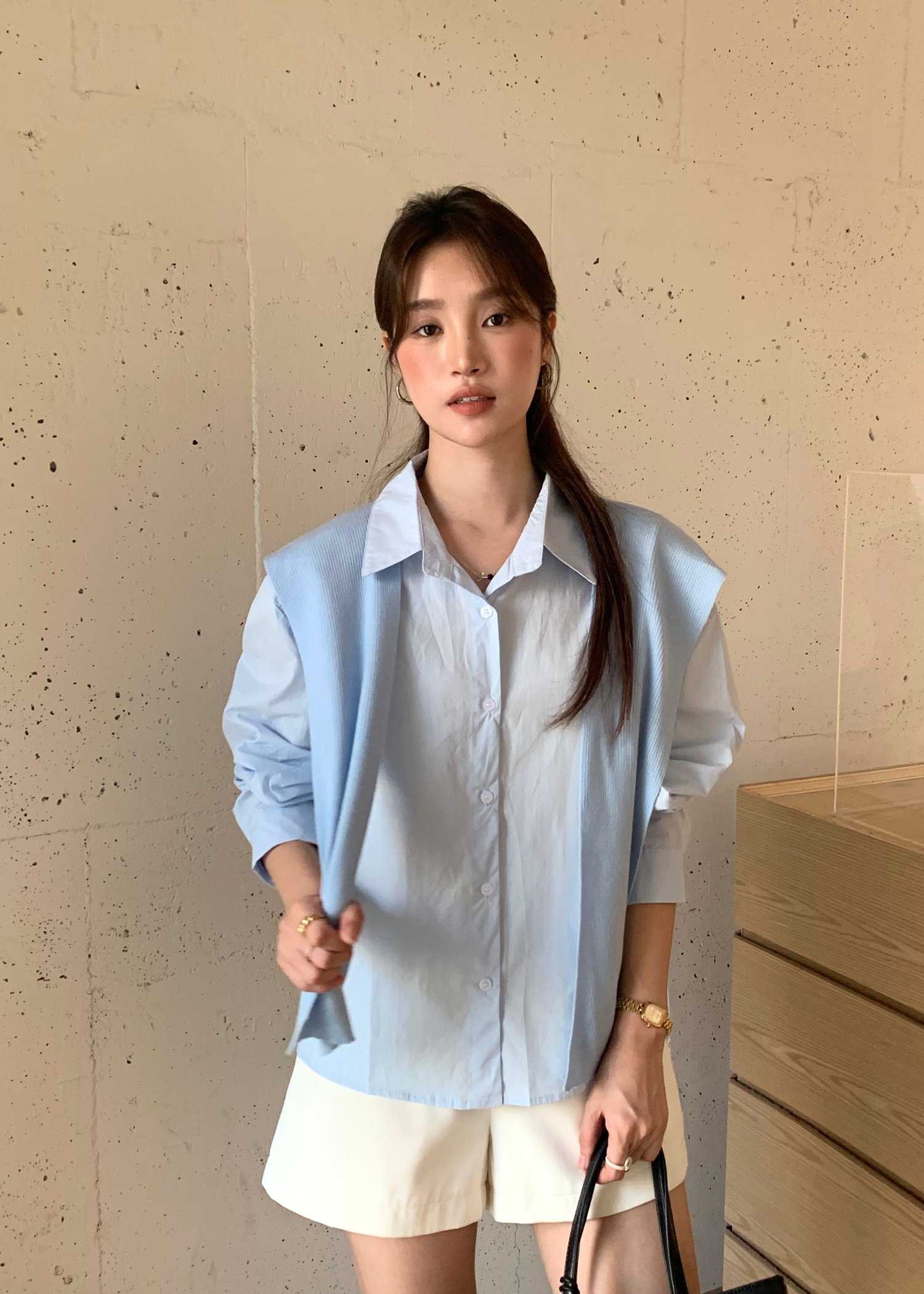 (DEFECT) Laure Everyday Blouse in Blue