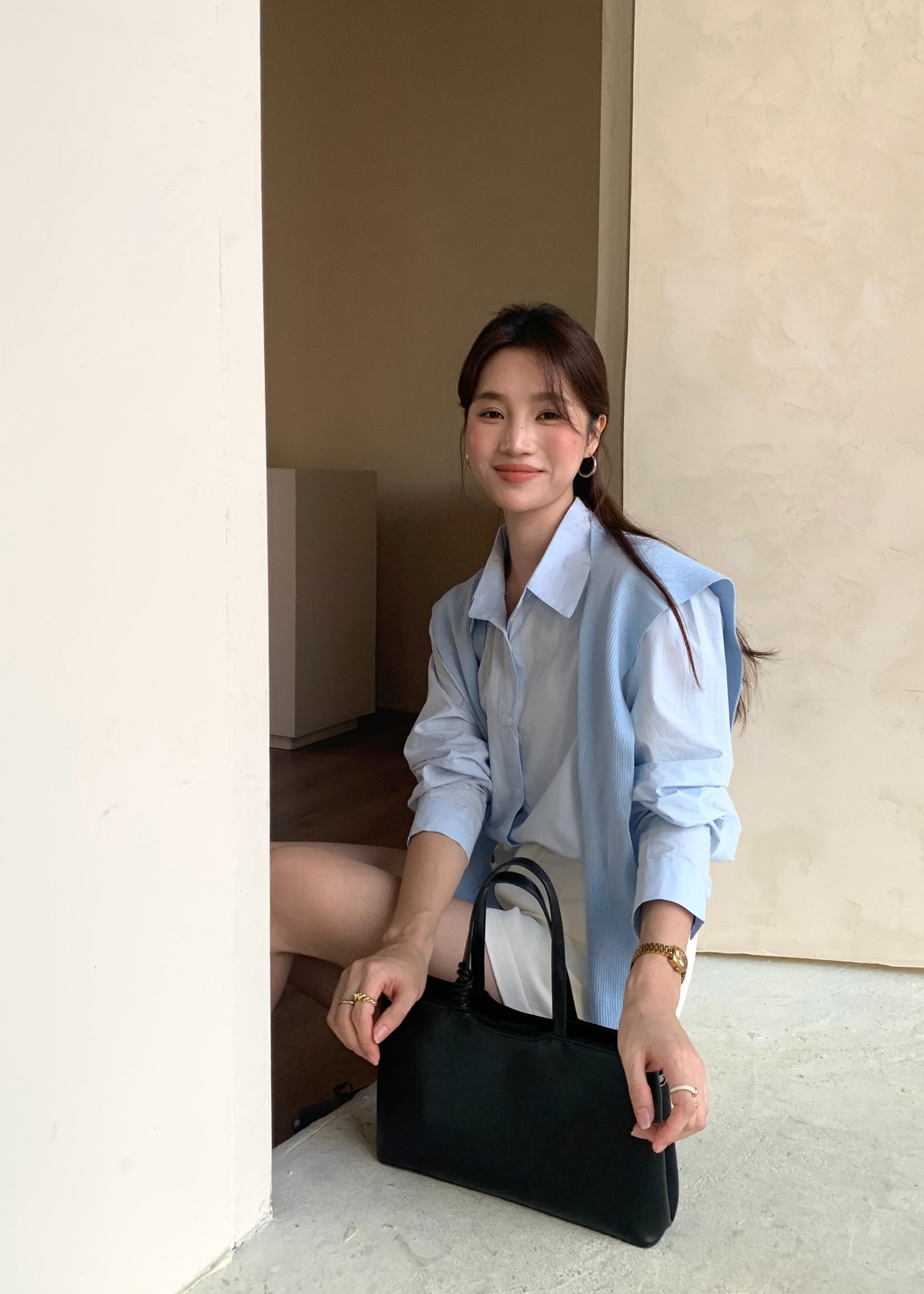 (DEFECT) Laure Everyday Blouse in Blue