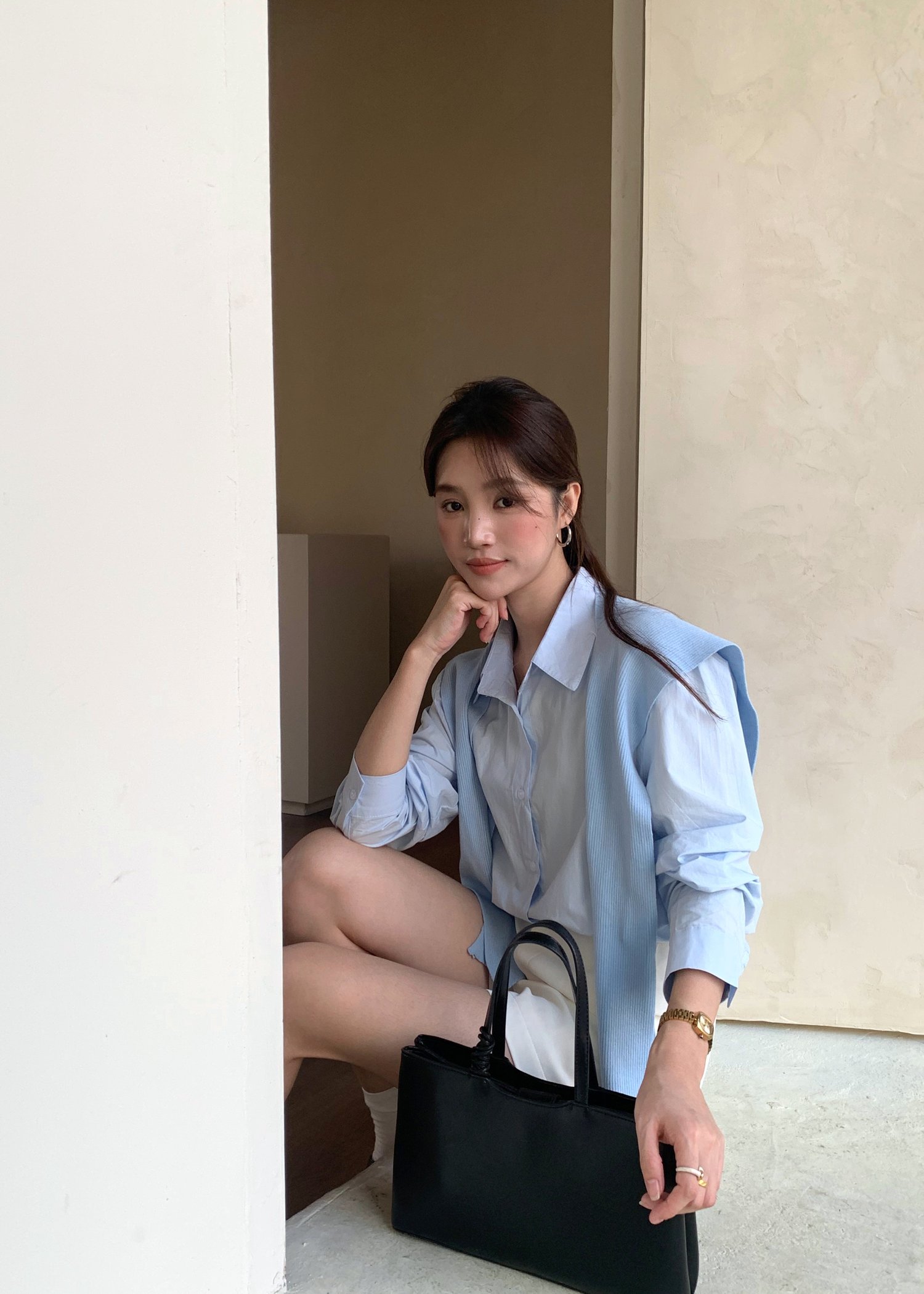 (DEFECT) Laure Everyday Blouse in Blue