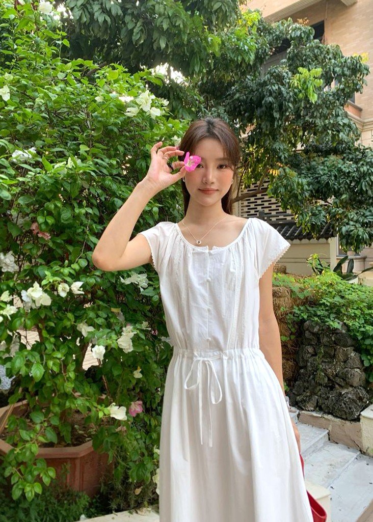 Cecilia Garden Maxi Dress in White