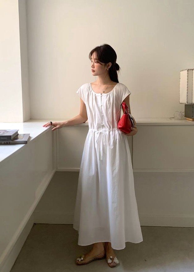 Cecilia Garden Maxi Dress in White