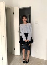 (DEFECT) Eileen Long Sleeve Blouse in Blue