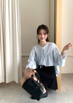 (DEFECT) Eileen Long Sleeve Blouse in Blue