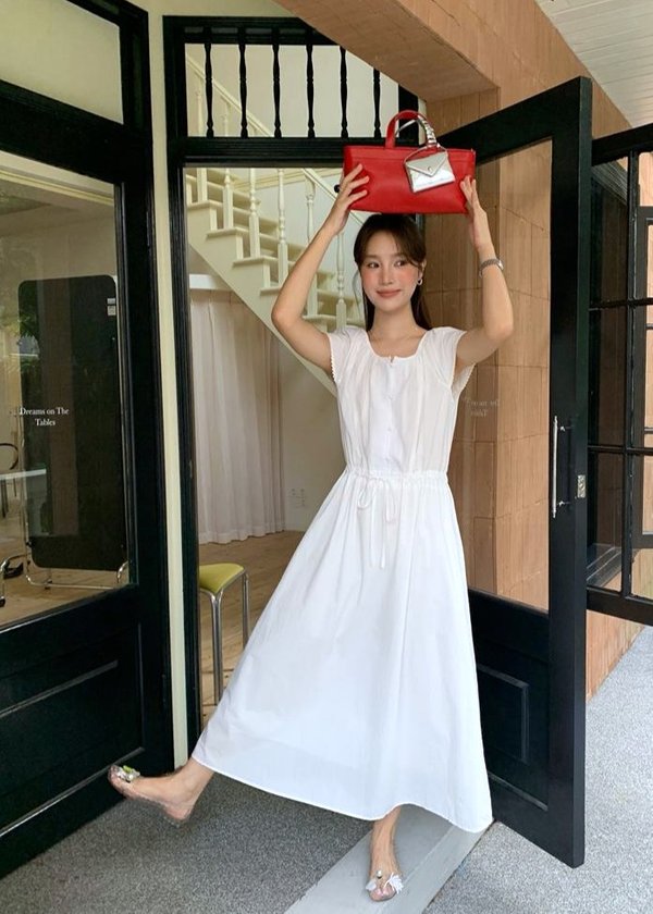 Cecilia Garden Maxi Dress in White