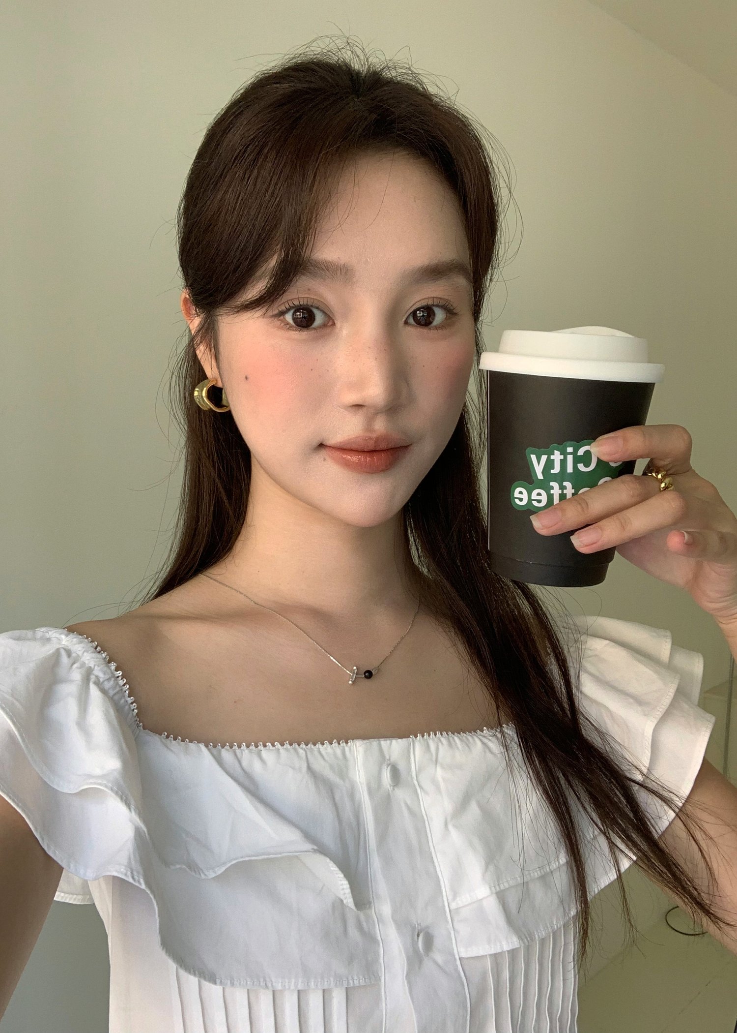 Lana Ruffle Pleated Top in White