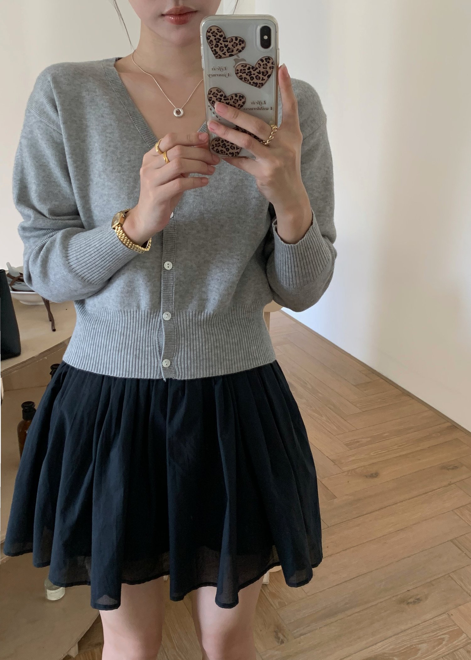 Elena Long Sleeve Knit Top in Grey