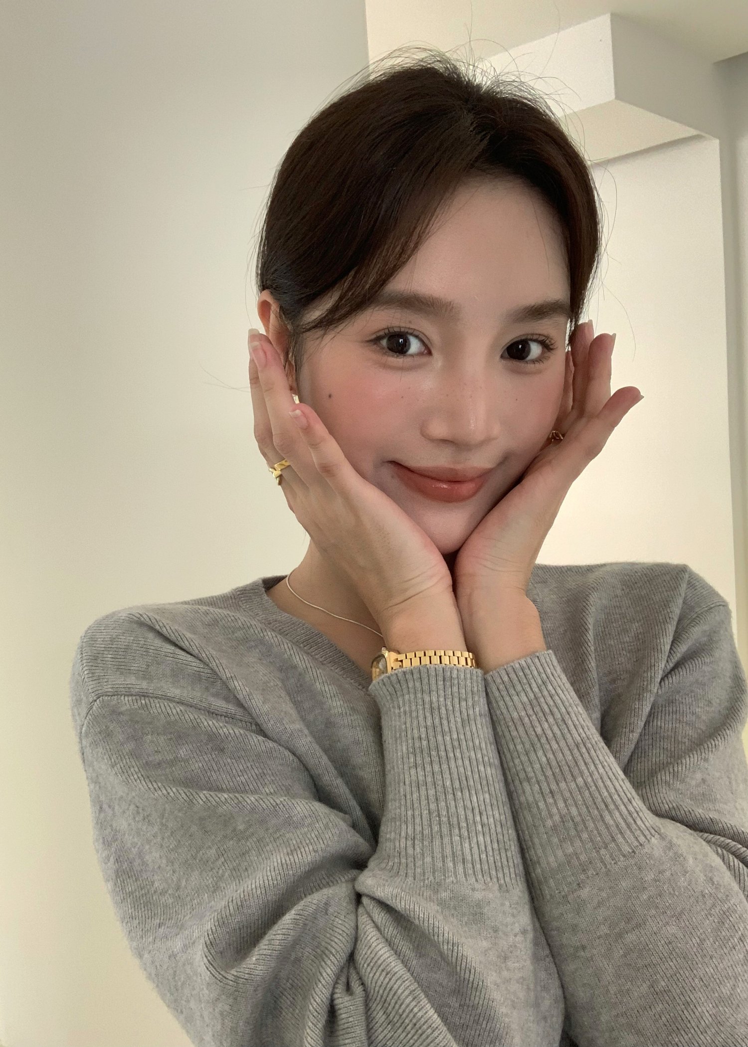 Elena Long Sleeve Knit Top in Grey