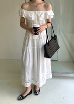 Lana Ruffle Pleated Top in White