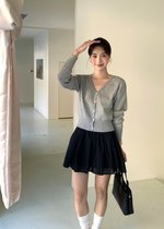 Elena Long Sleeve Knit Top in Grey