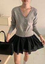 Elena Long Sleeve Knit Top in Grey