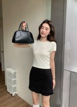 Chloe Polka Dot Ruffle Skort in Black